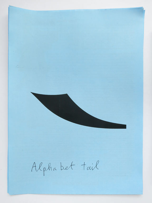 Claude Closky, ‘Alphabet Tail’, 2011, Montevideo: Crux Desperationis 1 (Conceptual Writting), p 15.